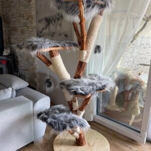 Echtholz grauer Fellbezug