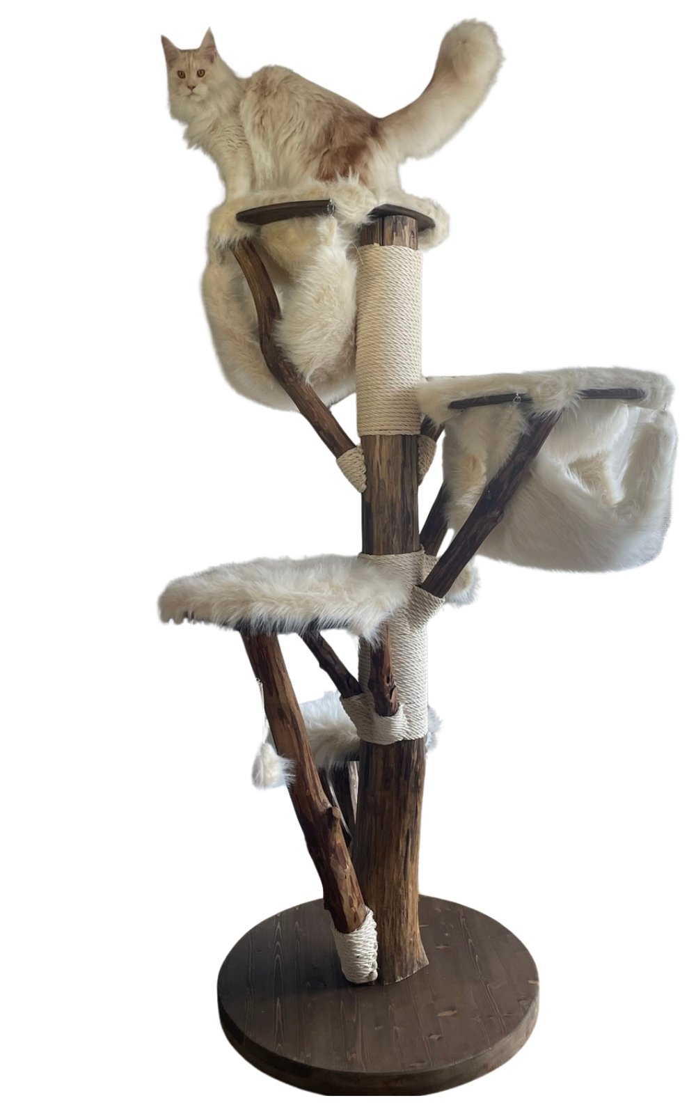 SIMA Kratzbaum - weißer Fellbezug