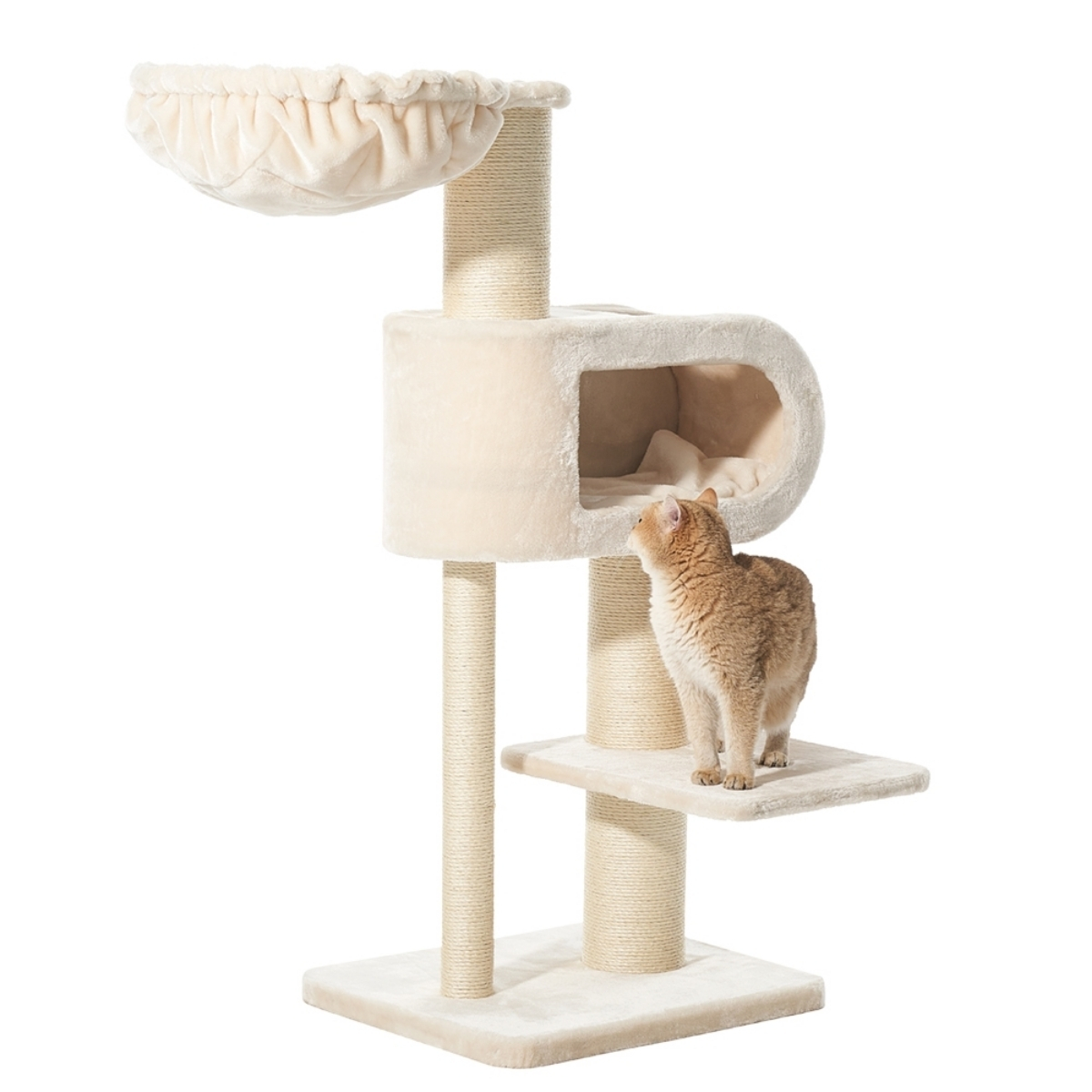 Katzenkratzbaum TOVE cream Softplüsch 128 cm