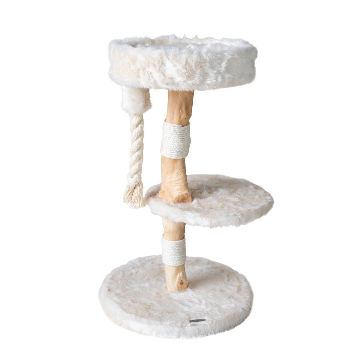 Kratzbaum Furry Bengaal Creme mit Plüsch-Liegeflächen und Sisalstämmen